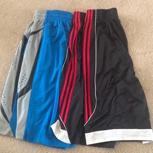 Two pairs men’s Adidas / C9 shorts gym shorts Med